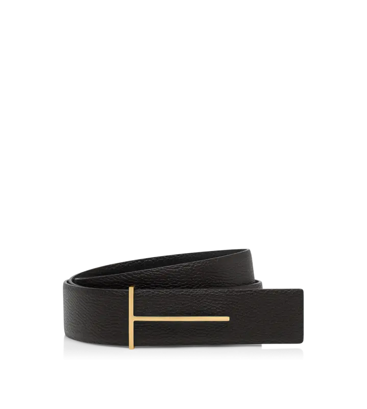 GRAIN LEATHER SLIM T REVERSIBLE BELT BROWN+BLACK online