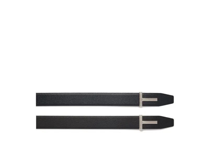 GRAIN LEATHER RIDGE BUCKLE T BELT online