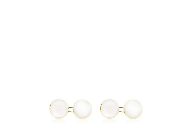 MOTHER OF PEARL ROUND CUFFLINKS GOLD/PEARL online
