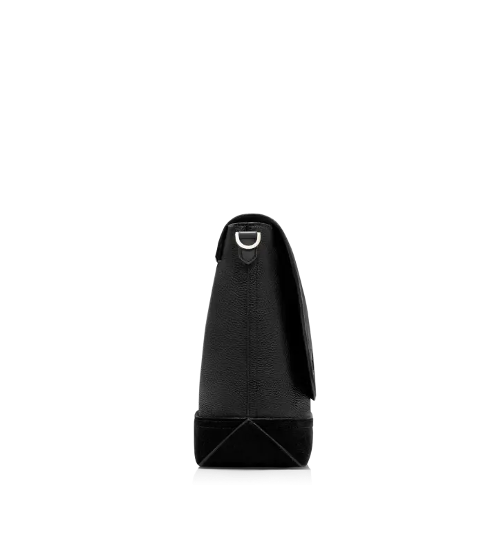 LEATHER AND SUEDE CHIC SPORT FLAP MESSENGER BLACK online