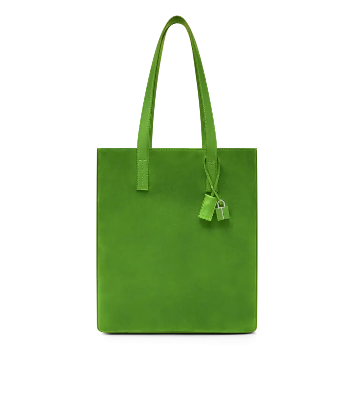 CASHMERE SUEDE NORTH SOUTH TOTE SUMMER GREEN online