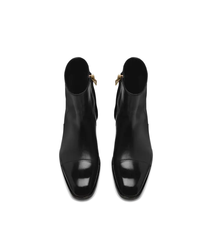 BURNISHED LEATHER HAINAUT ZIP BOOT BLACK online