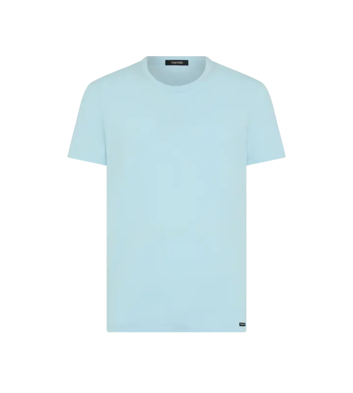 COTTON CREWNECK T-SHIRT ARCTIC BLUE online