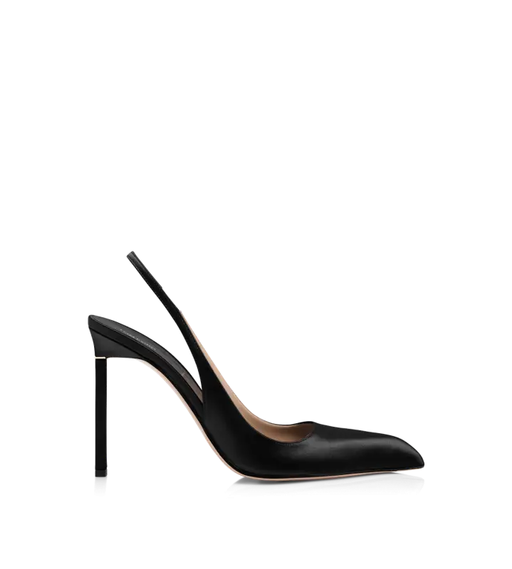 SATIN T SLINGBACK BLACK online