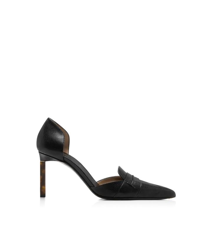 SUPPLE GRAIN LEATHER EVA D'ORSAY PUMP BLACK online